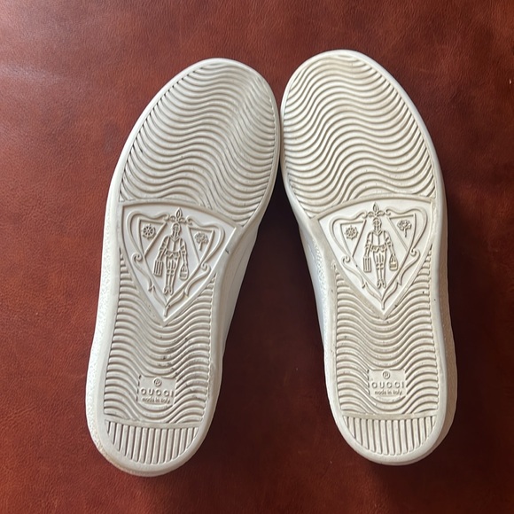 Gucci Ace Perforated Interlocking G White Mens Sneakers - Picture 6 of 12